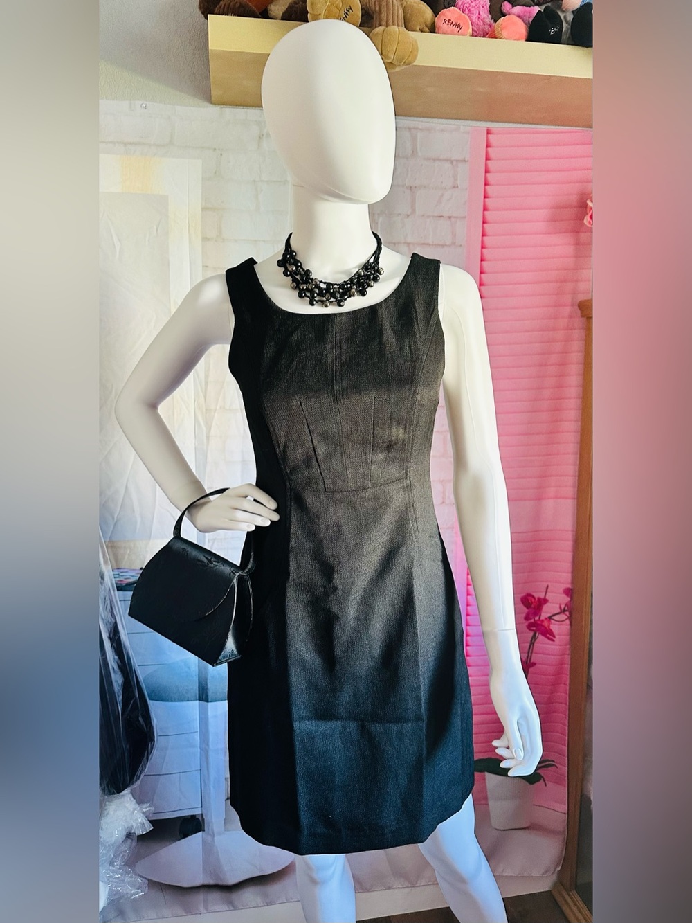 The Limited Black Sleeveless Midi Sheath Dress